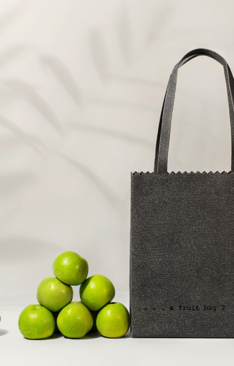 Fruit Bag kožená kabelka double | šedá - REGENESI